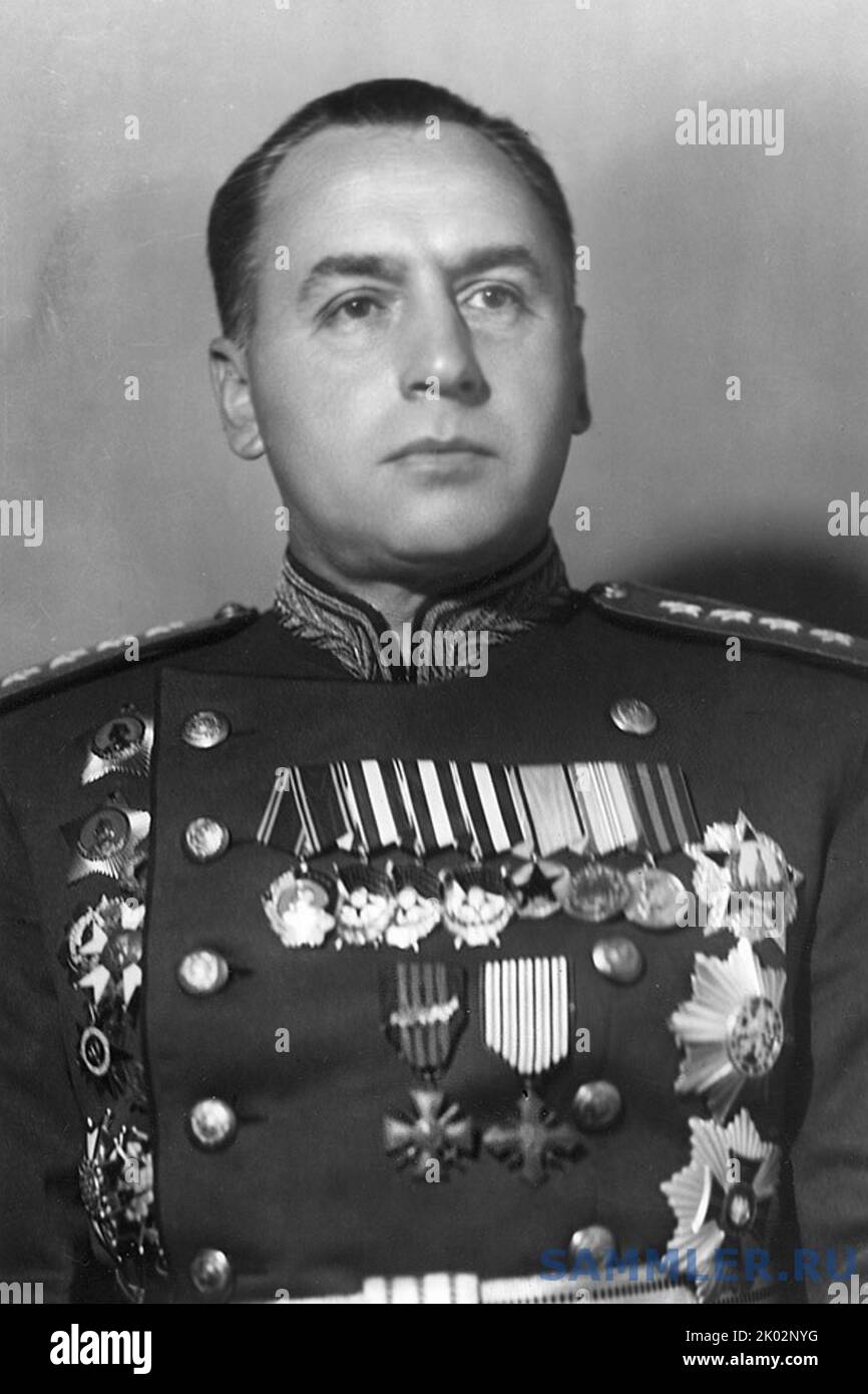 Aleksei Antonov (1896 - 1962) General der sowjetischen Armee, verlieh den Orden des Sieges für seine Bemühungen im Zweiten Weltkrieg Stockfoto