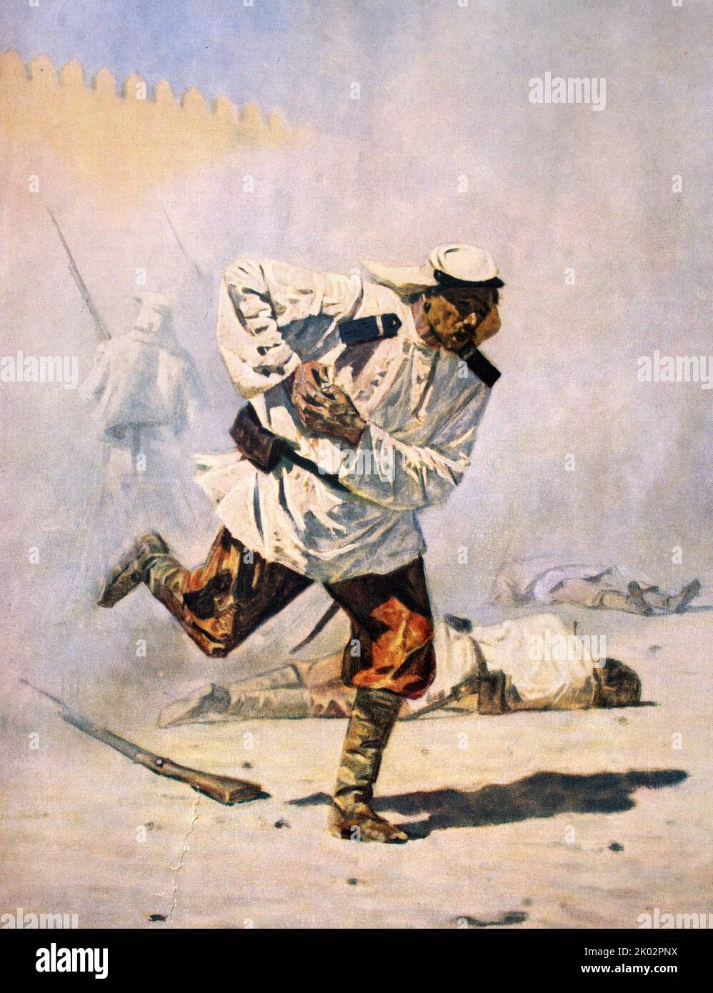 Tödlich verwundet von Wassili Vereshchagin. Datum: 1873&#13;&#10;Realistischer Stil Malerei in der turkestanischen Serie Stockfoto