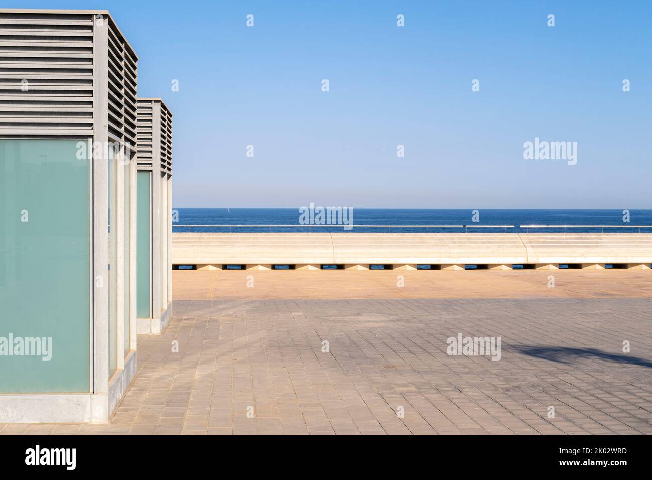 Plaza Rosa dels Vents an der Mittelmeerküste der Stadt Barcelona in Spanien Stockfoto