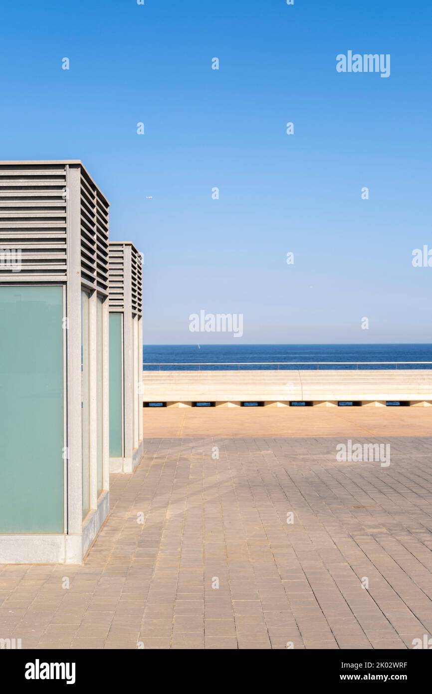 Plaza Rosa dels Vents an der Mittelmeerküste der Stadt Barcelona in Spanien Stockfoto