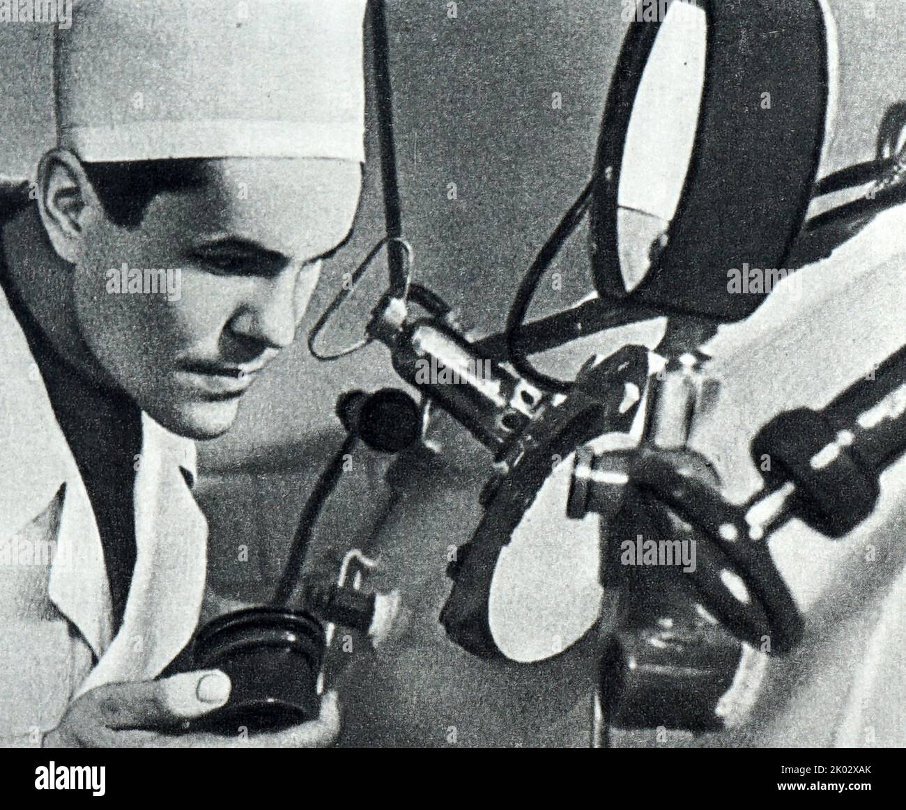 Medizinischer Forscher in der UdSSR (Sowjetunion) um 1960. Stockfoto