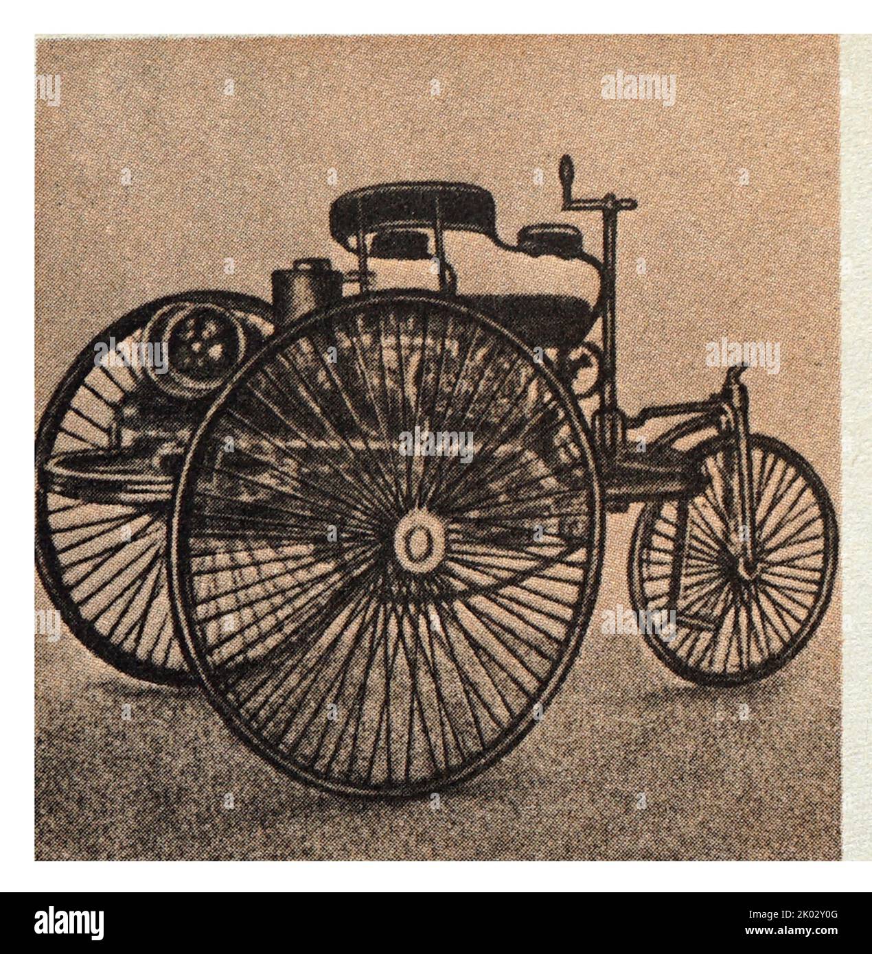 Das erste Auto. 1885. Stockfoto