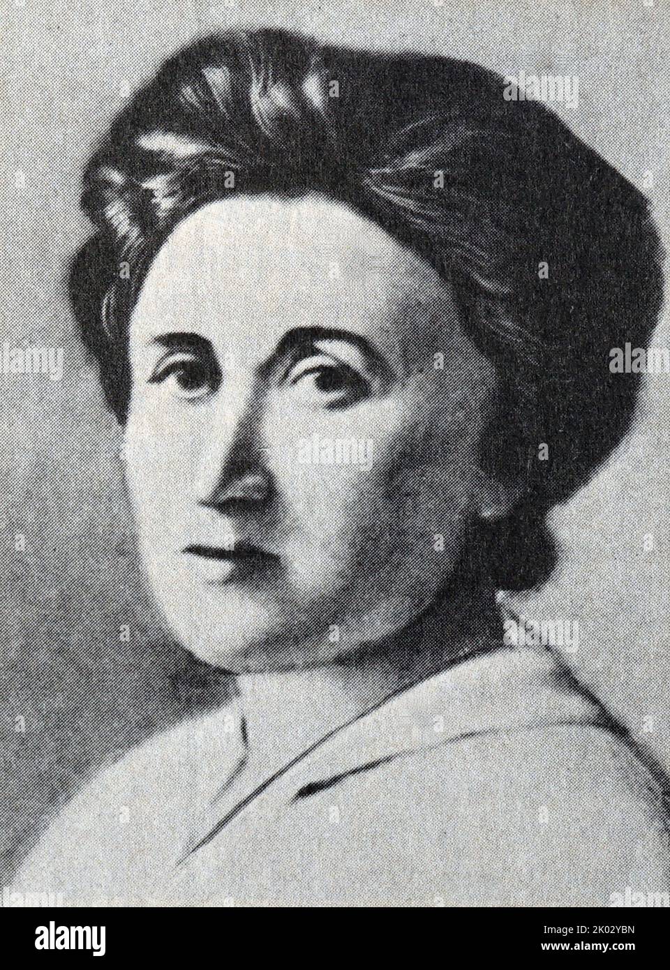 Rosa Luxemburg (1871-1919). Beteiligte sich an der Schaffung der revolutionären Sozialdemokratie Polens. Nach ihrem Umzug nach Deutschland wurde sie in der Sozialdemokratischen Partei Deutschlands zu einer prominenten Figur in der revolutionären Richtung. Sie spielte eine wichtige Rolle in der internationalen revolutionären Bewegung und hielt Beziehungen zu den Bolschewiki aufrecht. Sie gehörte zu den Gründern der Kommunistischen Partei Deutschlands. Von Konterrevolutionären getötet. Stockfoto