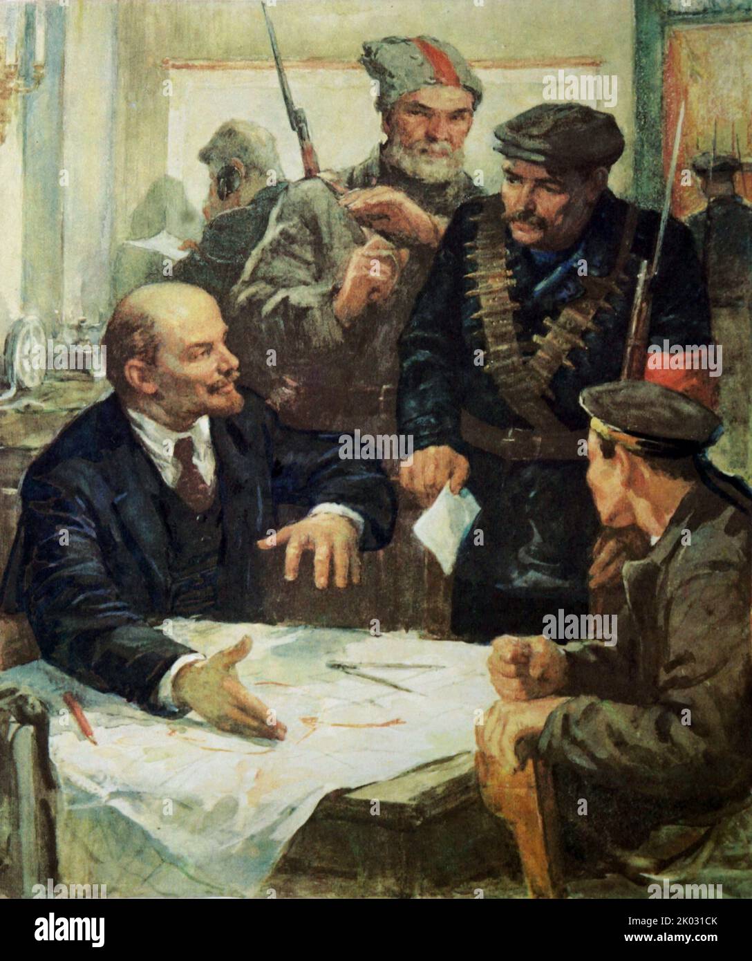 Sowjetisches Propagandabild von Wladimir Lenin 1920. Stockfoto