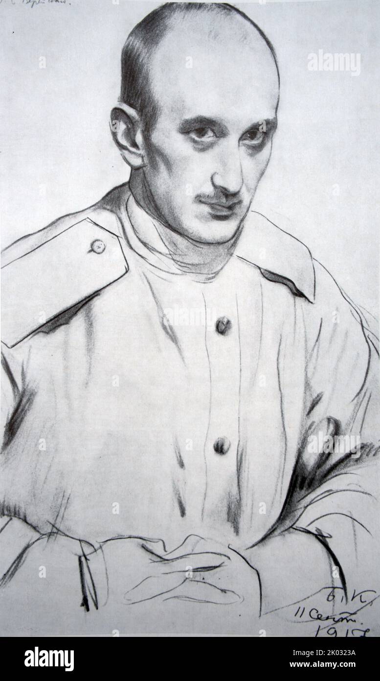 Porträt von G. S. Vereisky. 1917. Von Boris Kustodiev. Stockfoto