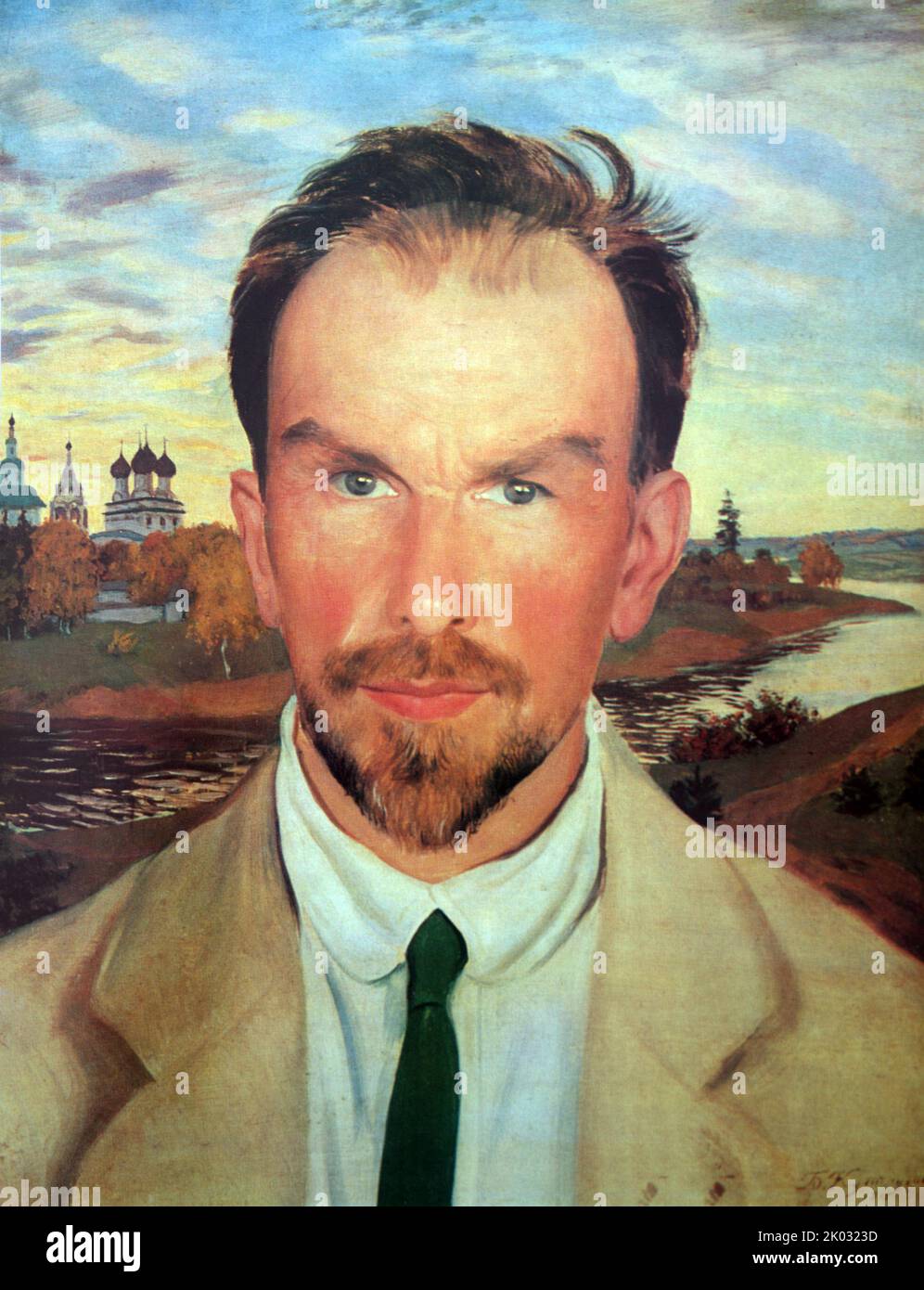 Porträt eines Kunstkritikers und Restaurators A. I. Anisimov. 1915. Von Boris Kustodiev (1878-1927). Stockfoto