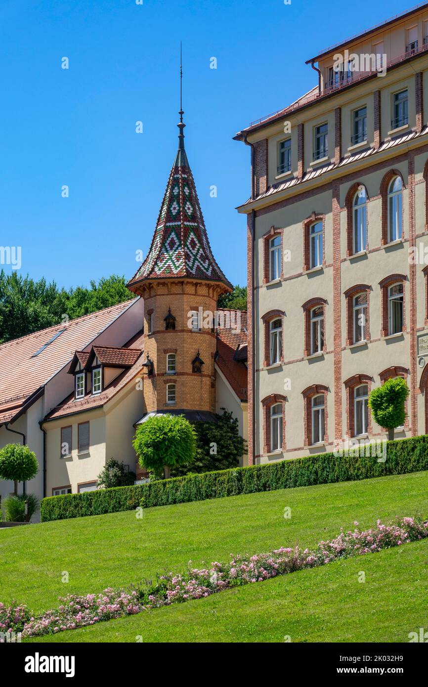 Das 1855 gegründete Kloster Bonlanden ist das Mutterhaus der Franziskanerinnen von der Unbefleckten Empfängnis unserer Lieben Frau in Bonlanden, einem Vorort der Gemeinde Berkheim an der Iller im Kreis Biberach. Stockfoto