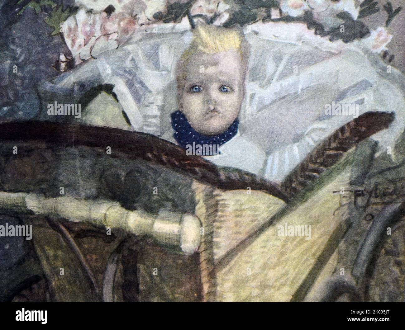 Porträt des Sohnes des Künstlers. Von Mikhail Vrubel. 1901. Stockfoto