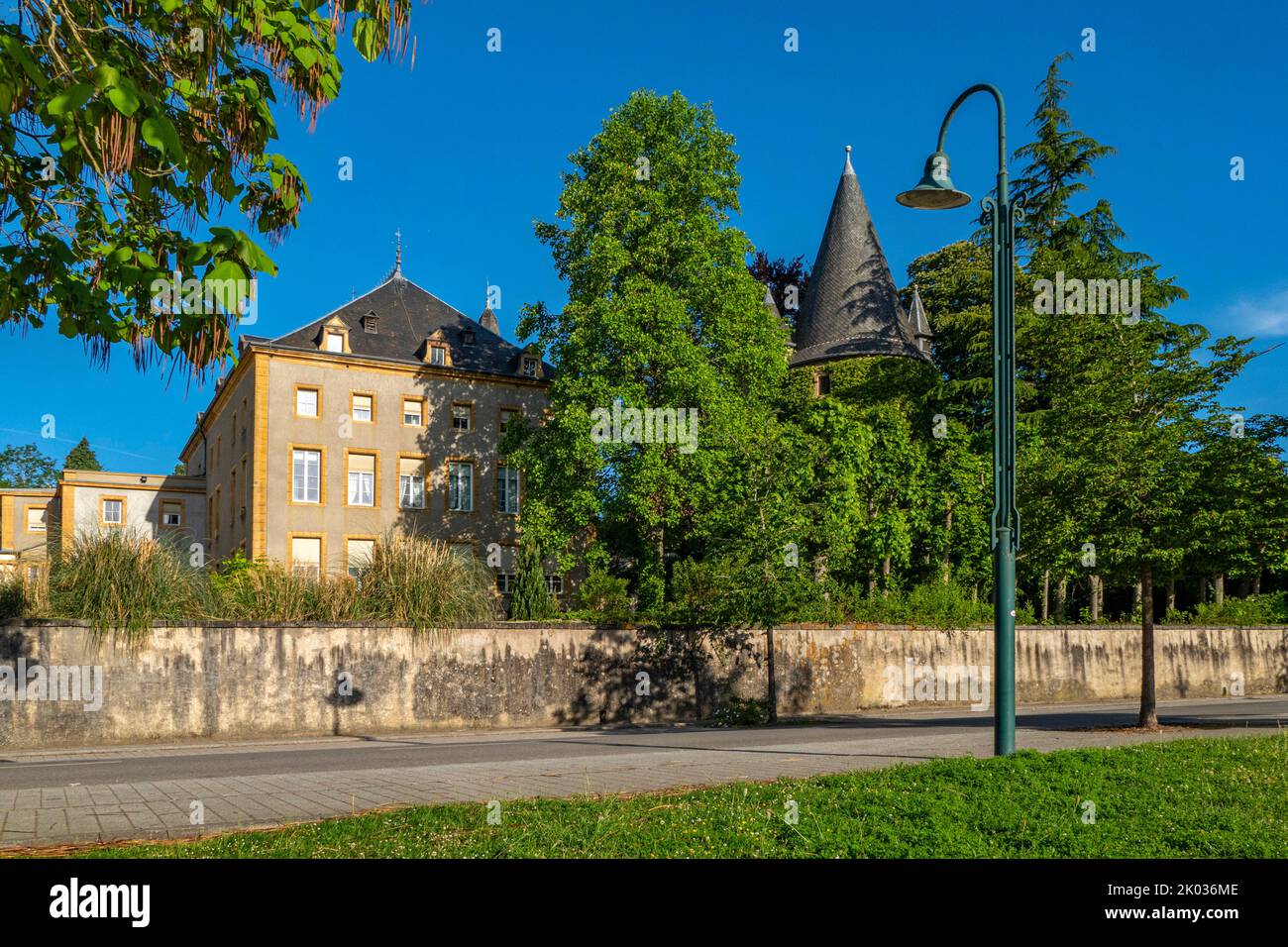 Schengen Castle, Schengen, Benelux, Benelux-Länder, Kanton Remich, Luxemburg Stockfoto