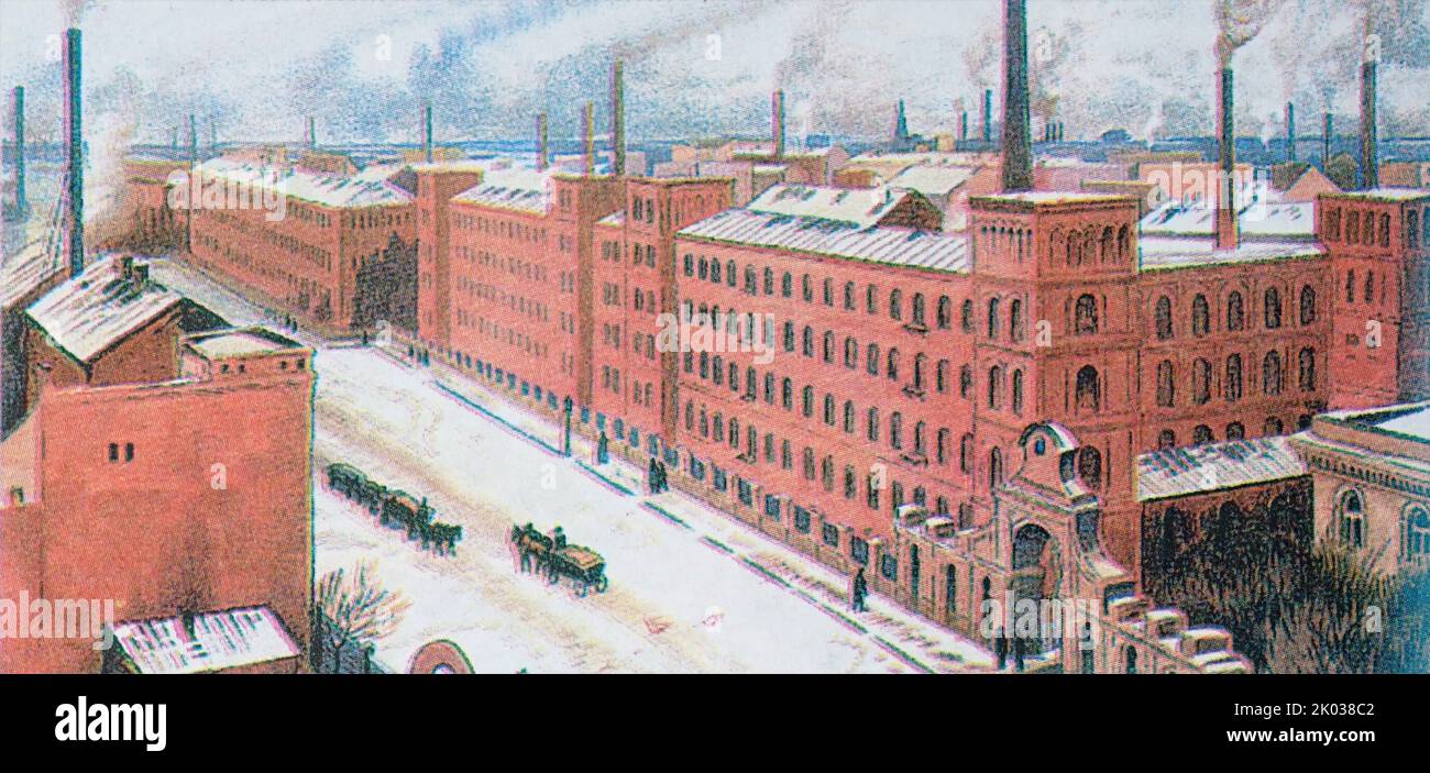 Typische Landschaft eines der Industriezentren Russlands am Ende des 19.. Jahrhunderts. Stockfoto