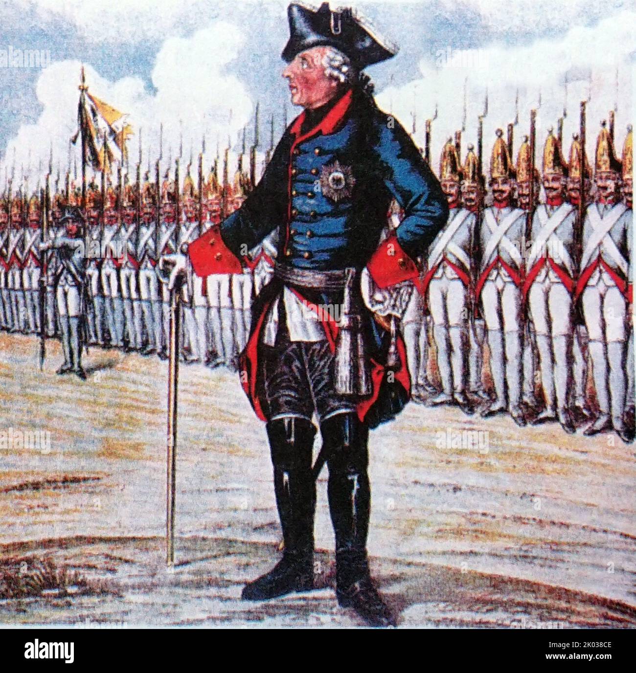 Friedrich II. (1712 - 1786) Preußischer königlicher und militärischer Führer, der von 1740 bis zu seinem Tod 1786 König von Preußen war. Stockfoto