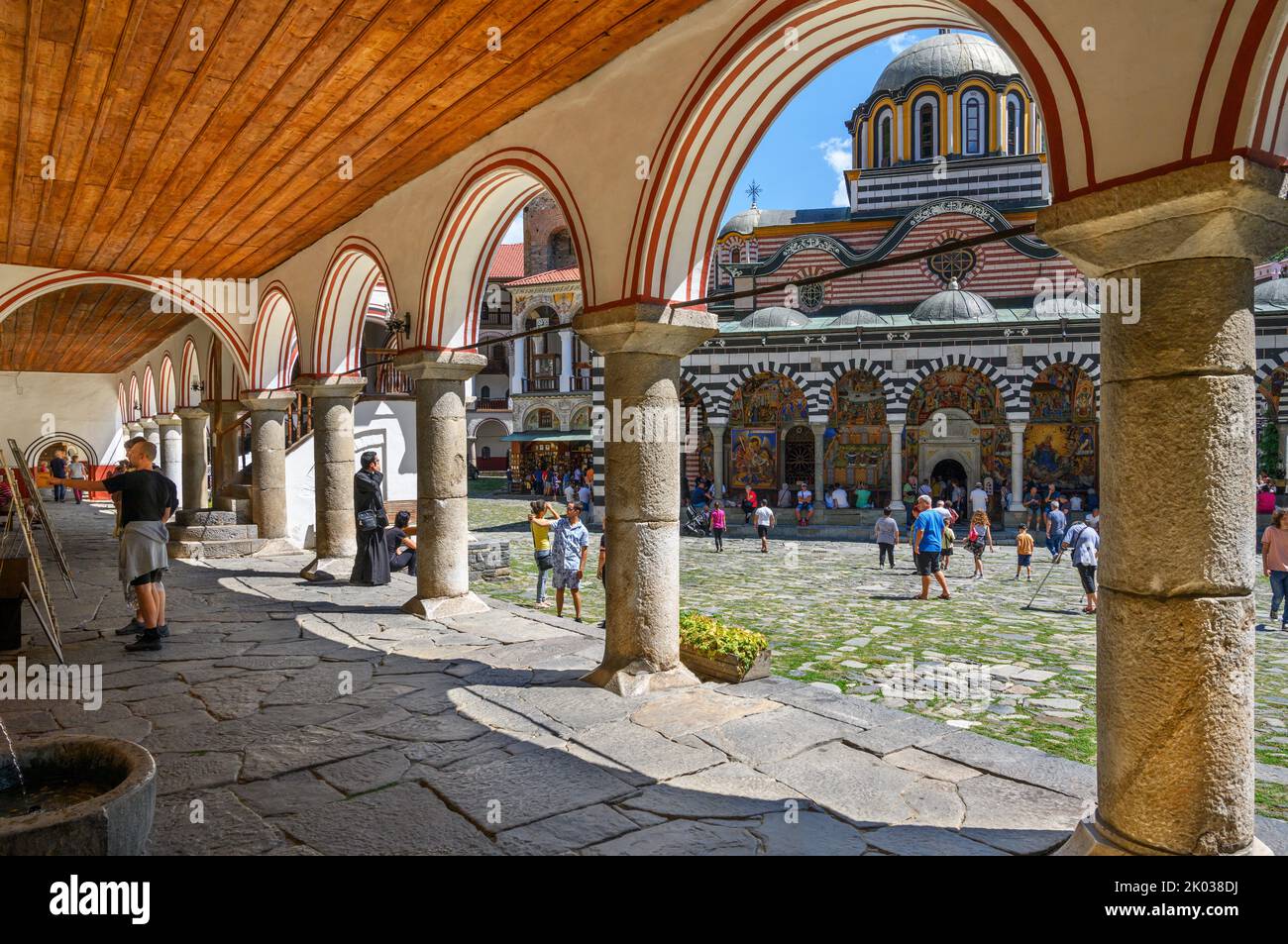 Klöster im Kloster Rila, Rila, Bulgarien Stockfoto