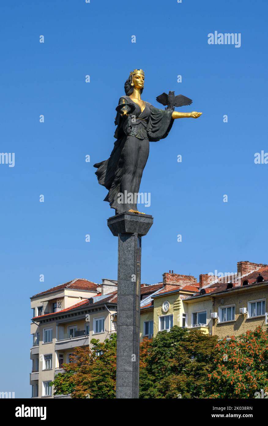 Statue der Heiligen Sofia, St. Nedelya Platz, Sofia, Bulgarien Stockfoto