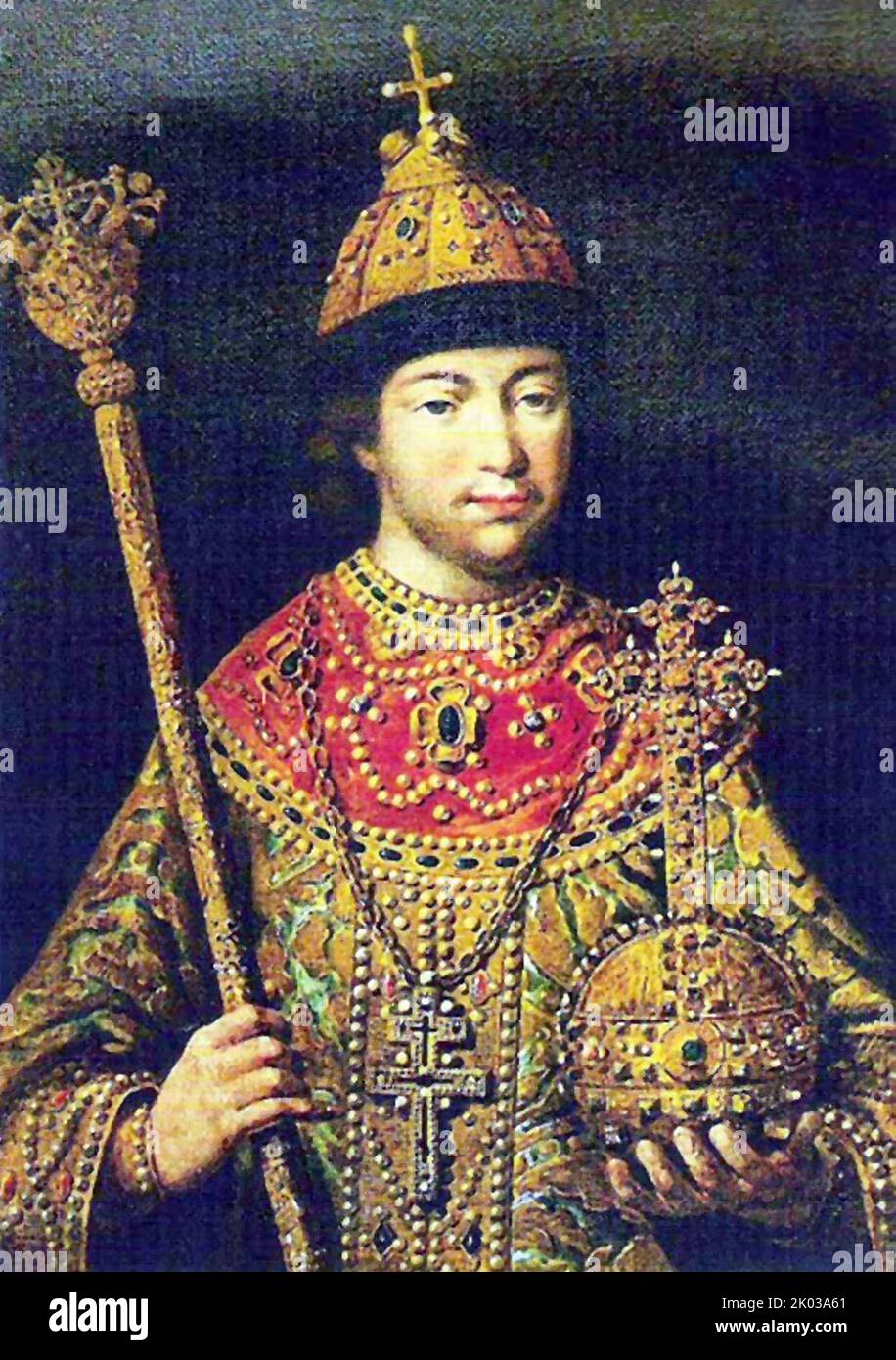 Michael I. (1596 - 1645) erster russischer Zar des Hauses Romanow nach dem Semskij sobor von 1613 wählte ihn zur Herrschaft des Zarenherrn von Russland. Stockfoto
