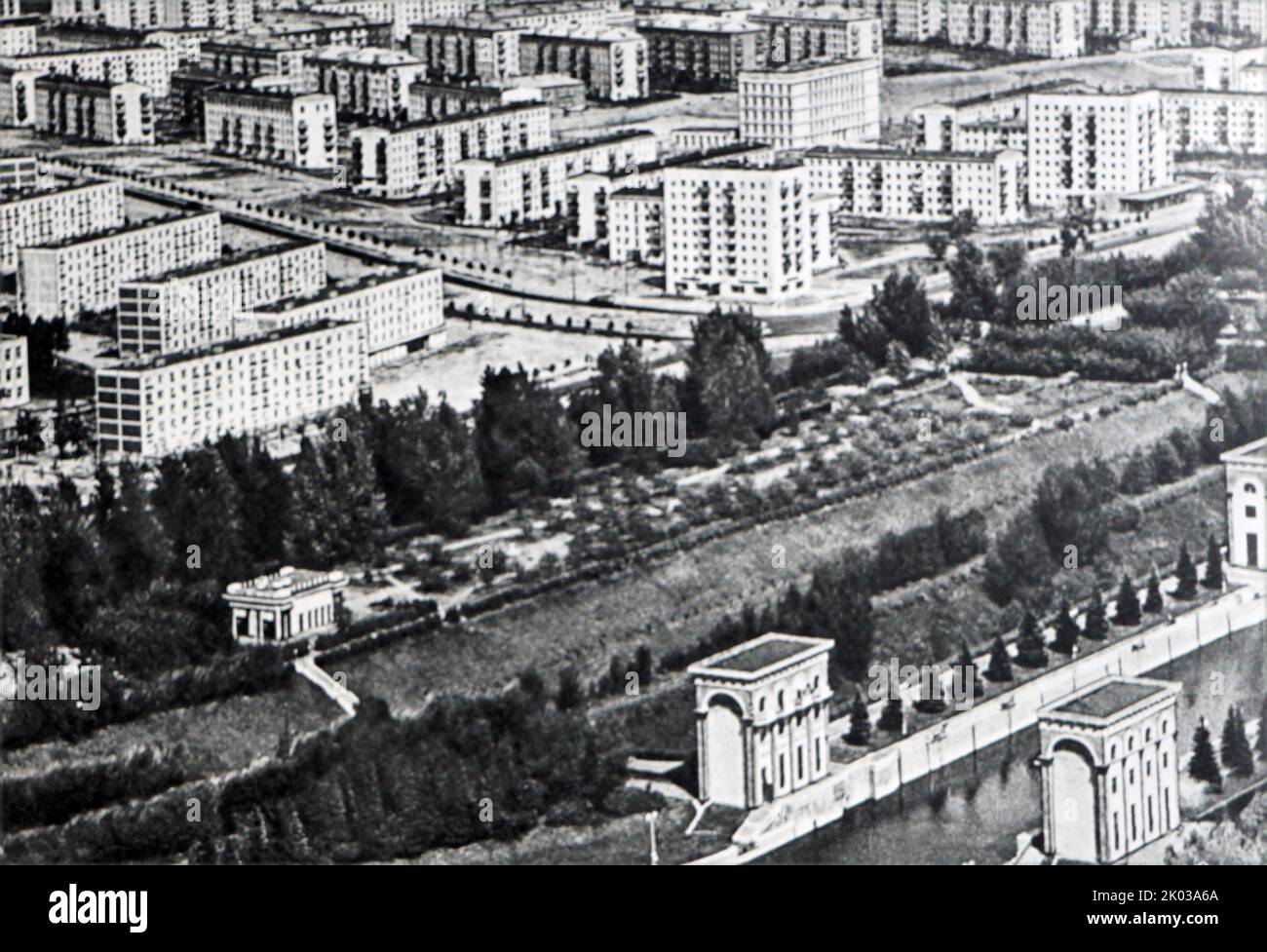 Öffentliches Wohnprojekt in Moskau, Sowjetunion. 1965. Stockfoto