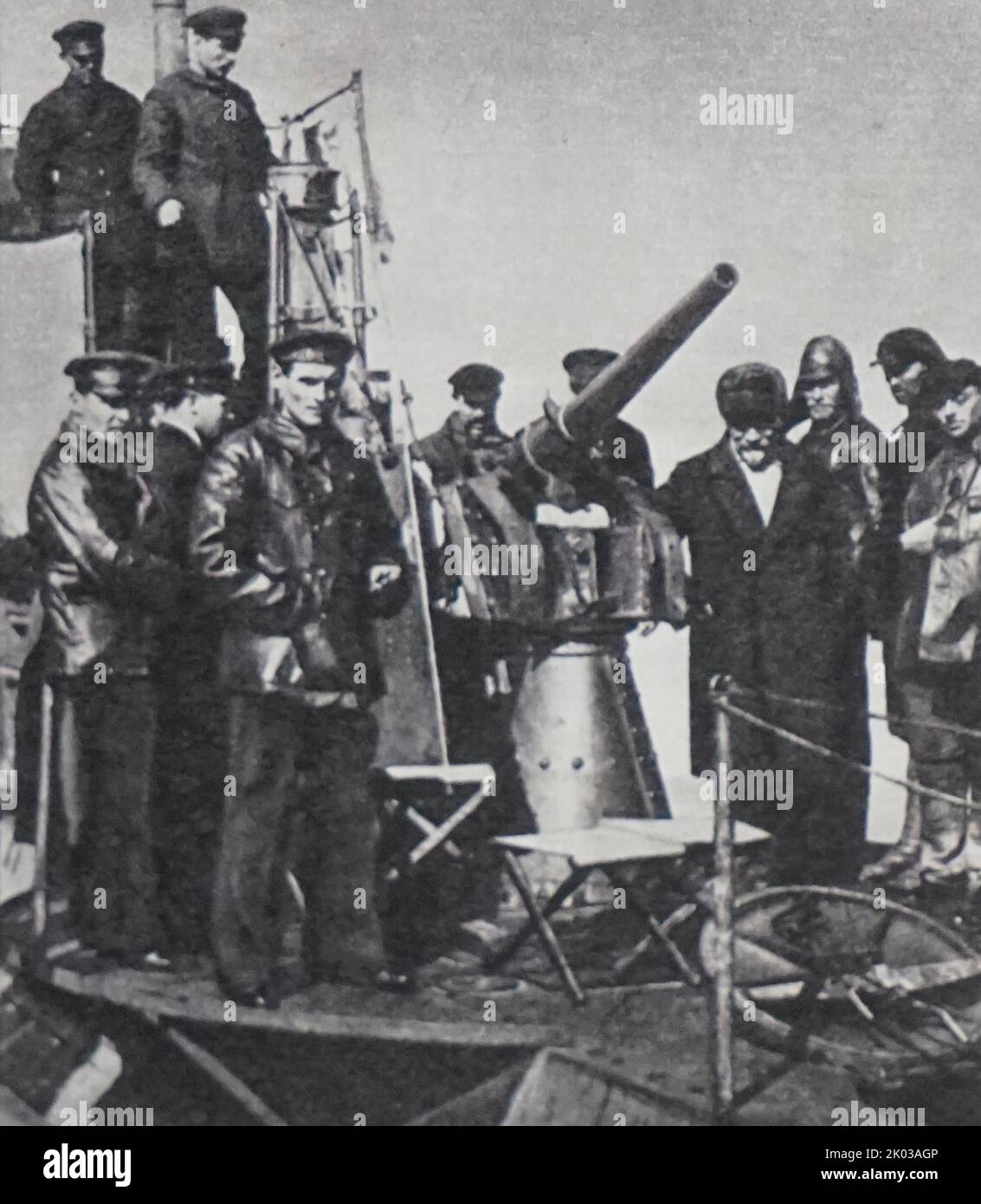 Panzerzug der Roten Armee. Die Ankunft von M. I. 1919. Stockfoto