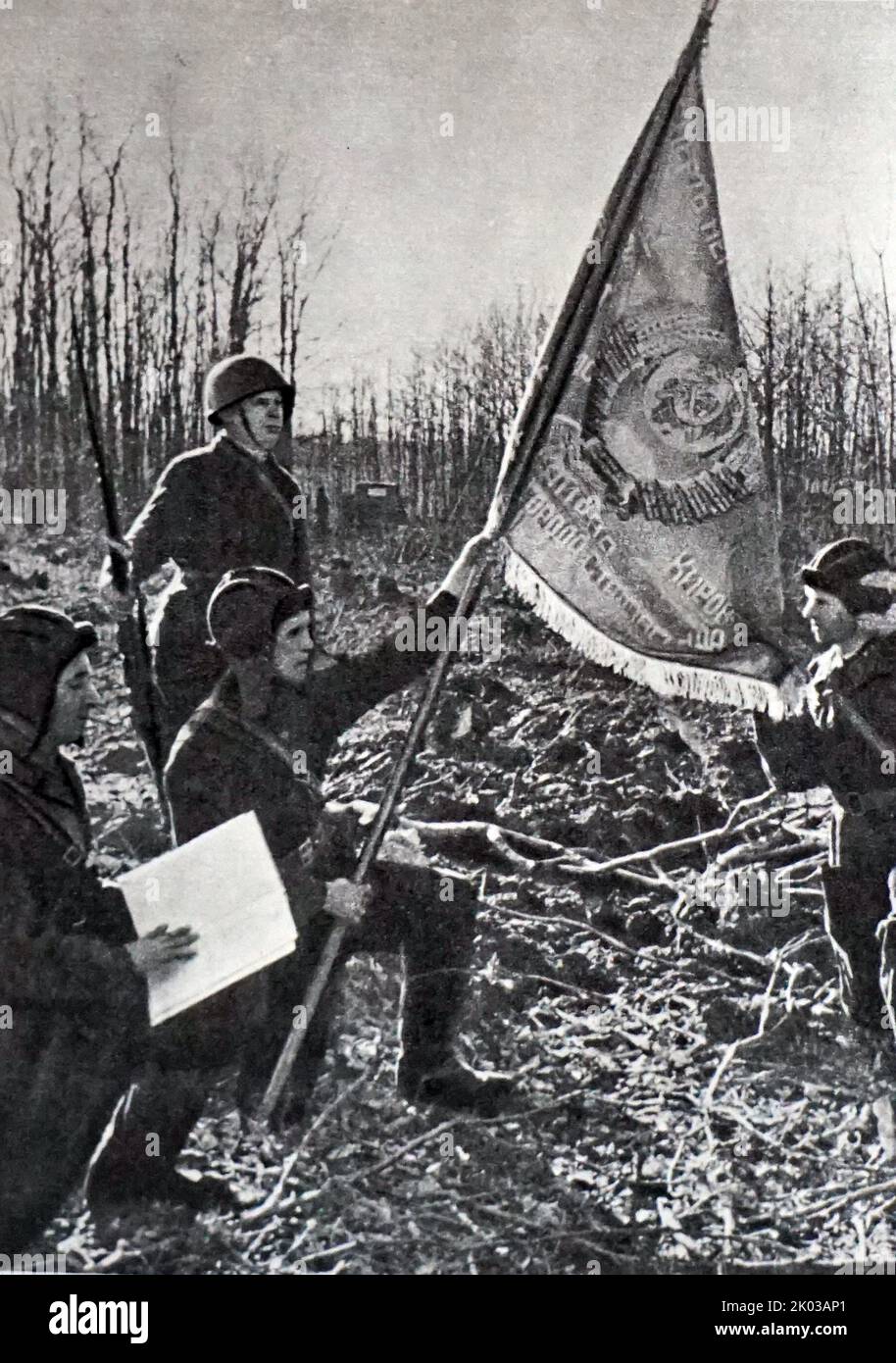 Eid auf das Mutterland von sowjetischen Soldaten während des Zweiten Weltkriegs genommen 1941. Stockfoto