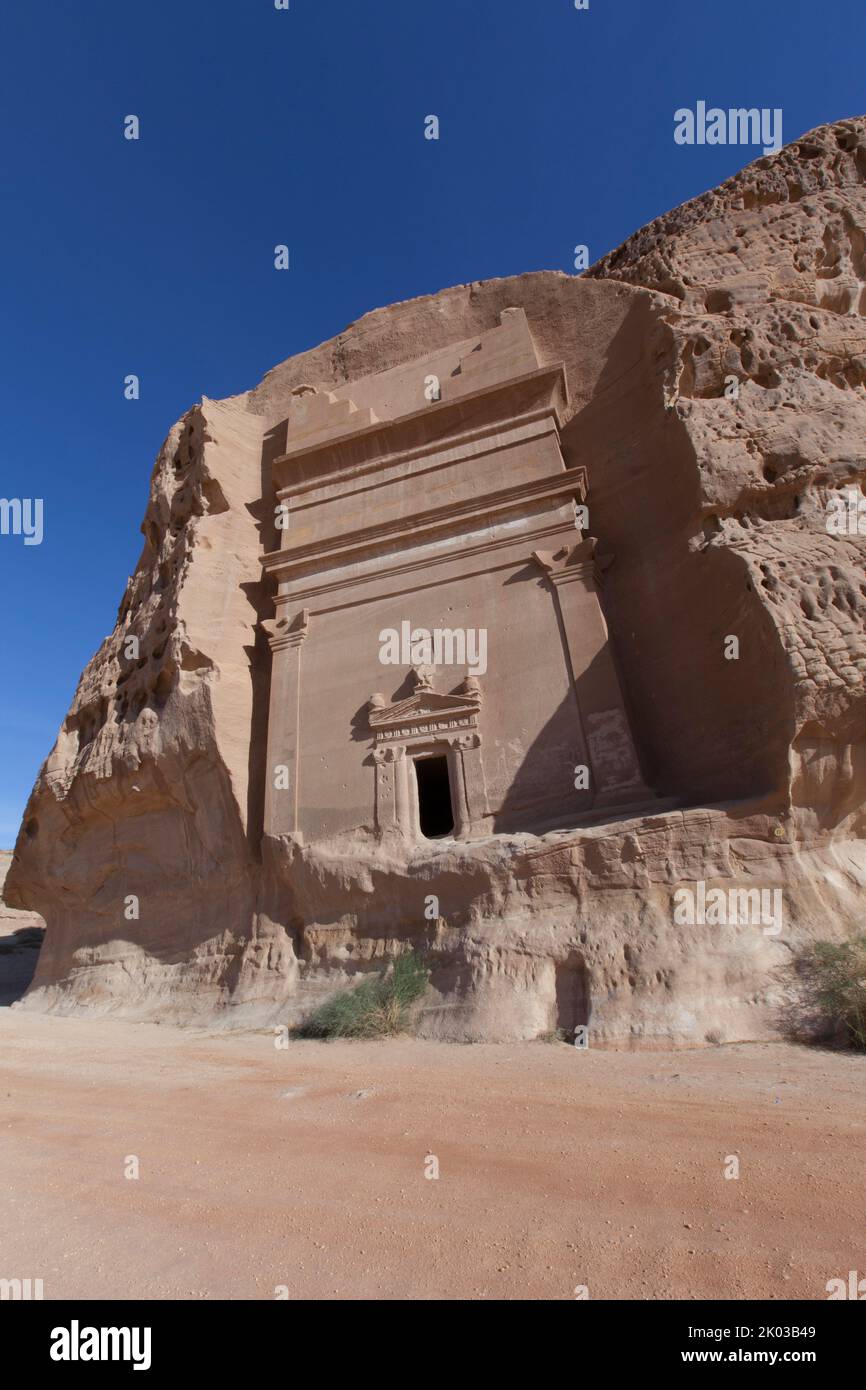 Saudi-Arabien, Madain Saleh, die archäologische Stätte mit dem Nabatäischen Grab des 1.. Jahrhunderts Stockfoto