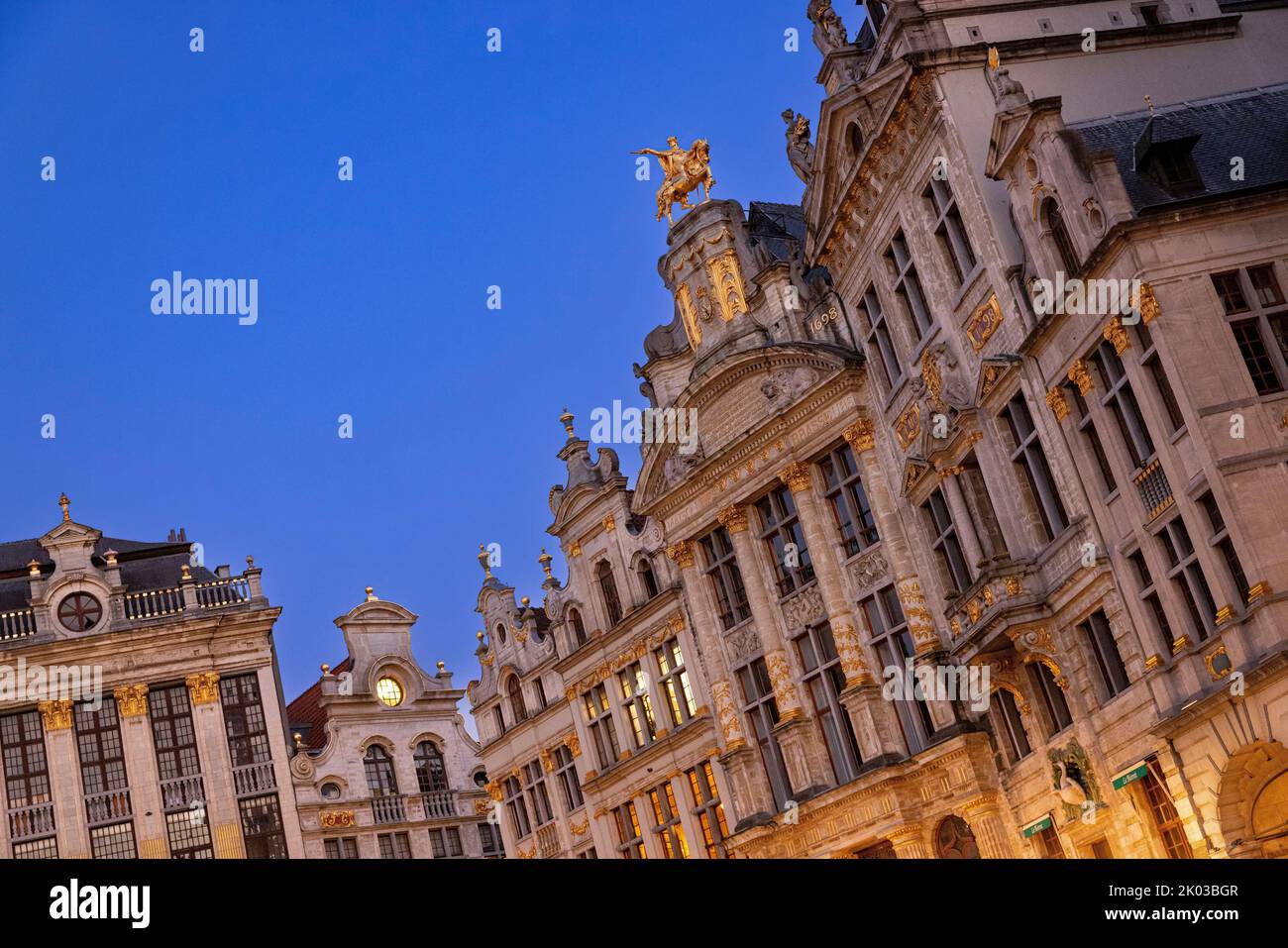 Barocke Zunfthäuser auf dem Grand Place. Brüssel, Belgien. Stockfoto