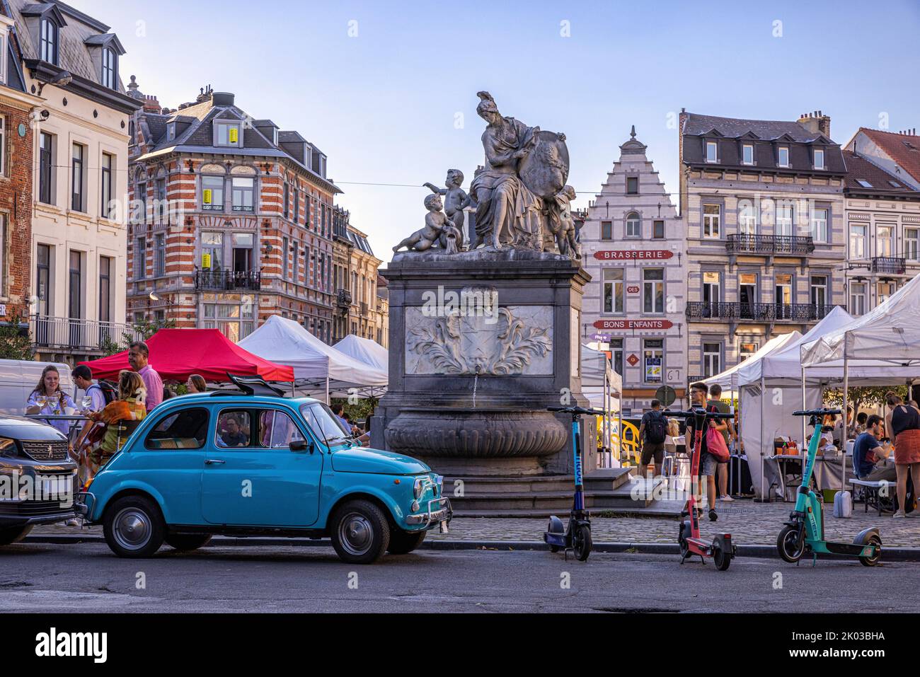 Place du Grand Sablon. Brüssel, Belgien. Stockfoto