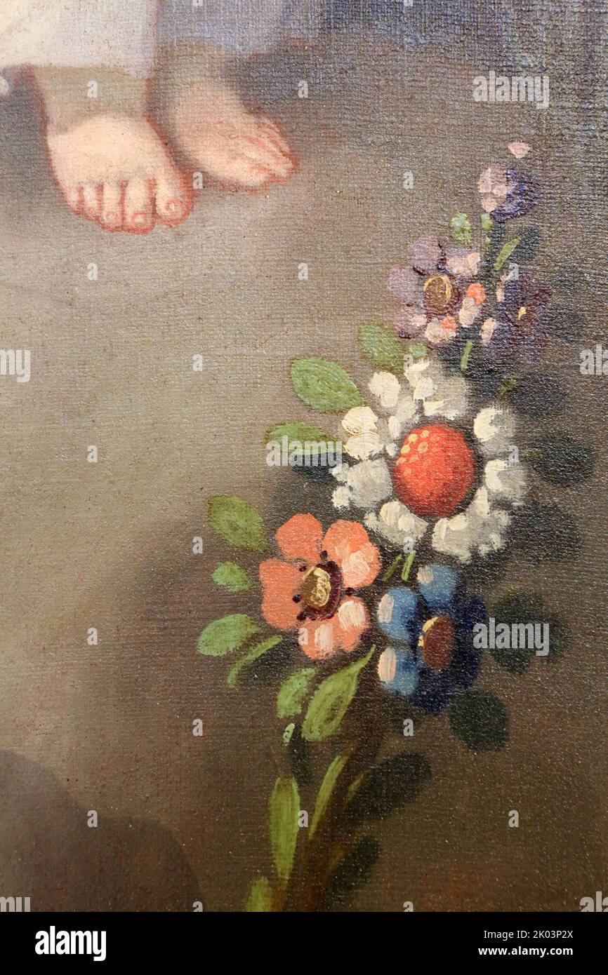 Bâton fleuri. Détails. Saint-François de Sales. Eglise Saint-Gervais et Saint-Protais. Saint-Gervais-les-Bains. Haute-Savoie. Auvergne-Rhône-Alpes. Fr. Stockfoto