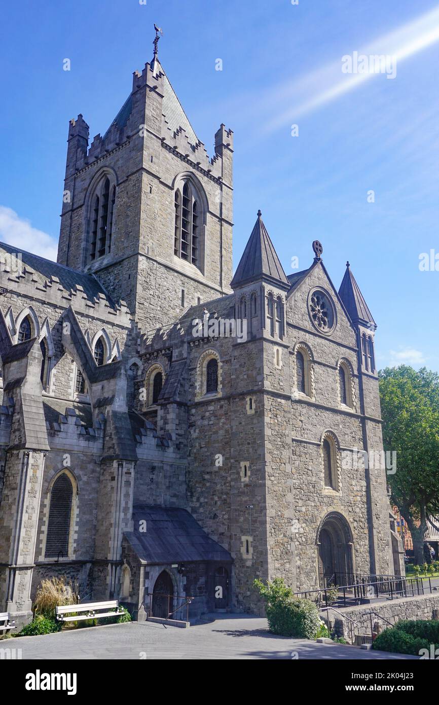 Dublin, Irland: Christ Church Cathedral, gegründet im 11.. Jahrhundert unter den Wikingern. Im 12.. Jahrhundert umgebaut, im 19.. Jahrhundert renoviert. Stockfoto