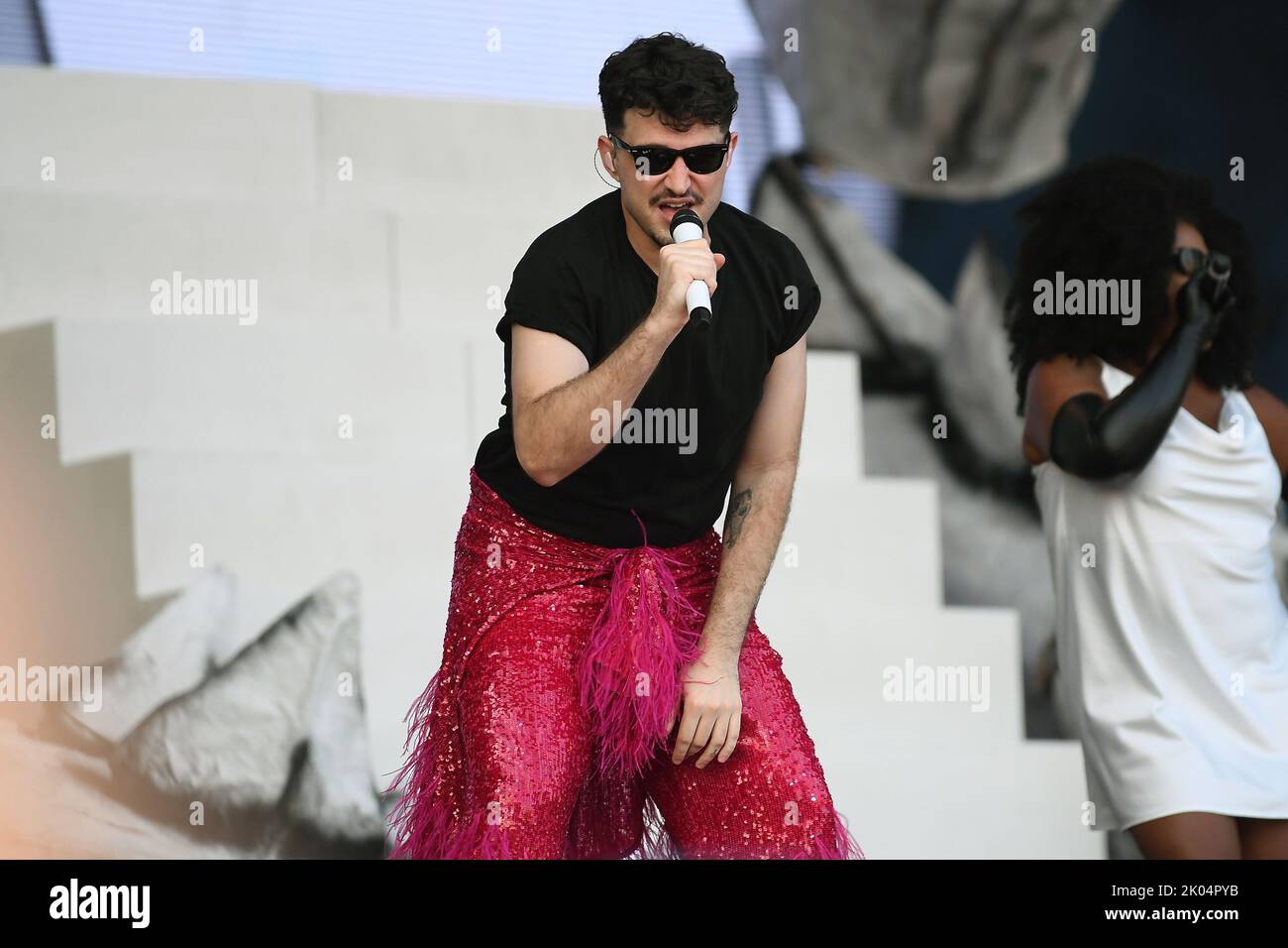 Rio de Janeiro, Brasilien,9. September 2022. Cantor Jão, während seiner Show im Rock in Rio 2022, in der Stadt Rio de Janeiro. Stockfoto
