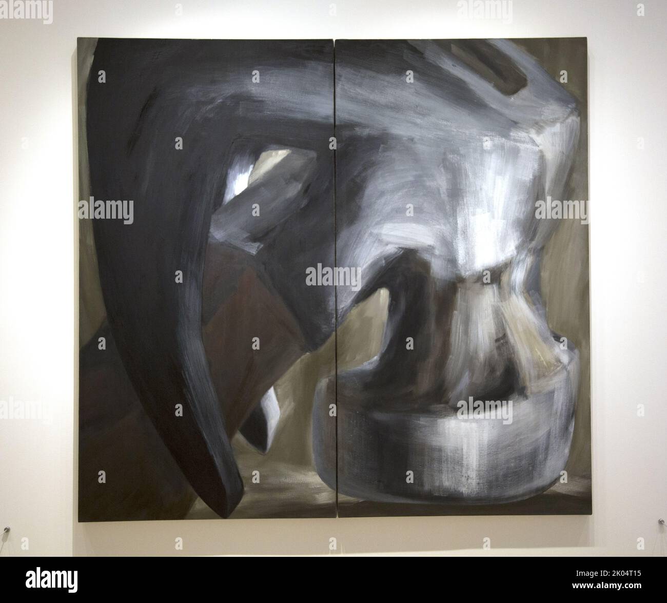 Ohne Titel 1963, Lee Lozano, Öl auf Leinwand, 2 Tafeln. Museum of Modern Art (MoMA) New York City. Stockfoto
