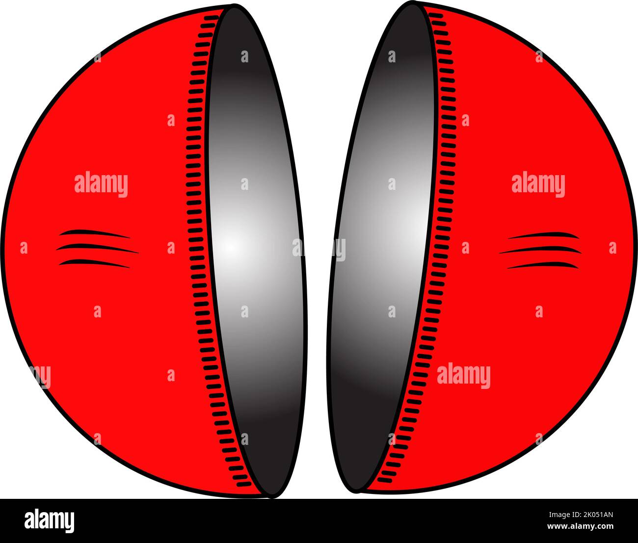 Ball brach in der Cricket-Vektor Stockfoto