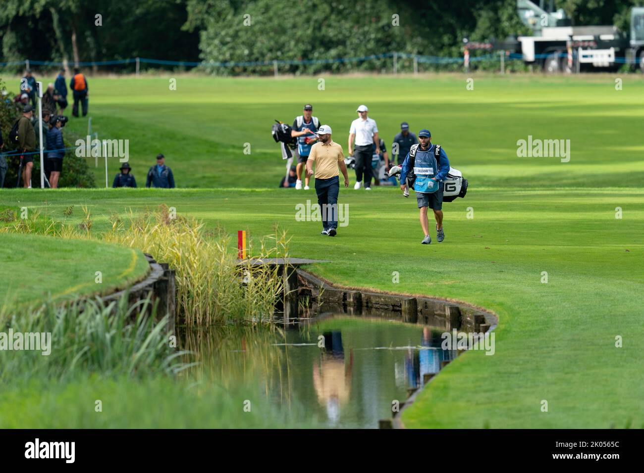 Virginia Water, Großbritannien. 08. September 2022. Andy Sullivan (eng) nähert sich dem 18. Green während der BMW PGA Championship 2022 Tag 1 im Wentworth Club, Virginia Water, Großbritannien, 8.. September 2022 (Foto von Richard Washbrooke/News Images) in Virginia Water, Großbritannien am 9/8/2022. (Foto von Richard Washbrooke/News Images/Sipa USA) Quelle: SIPA USA/Alamy Live News Stockfoto