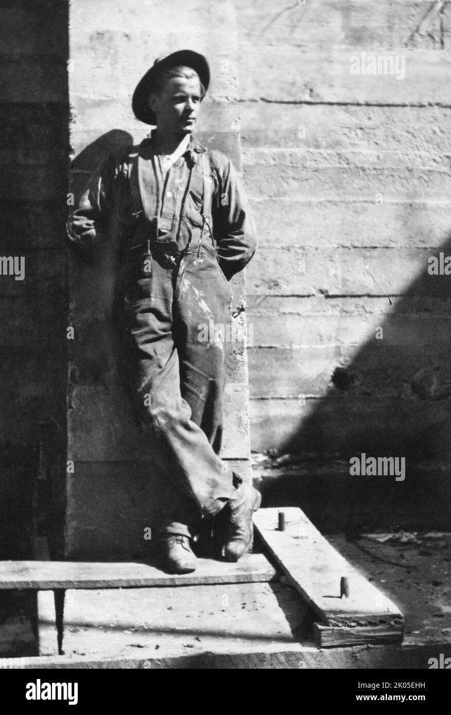 Amerikanisches Arbeiterporträt, ca. 1910. Stockfoto