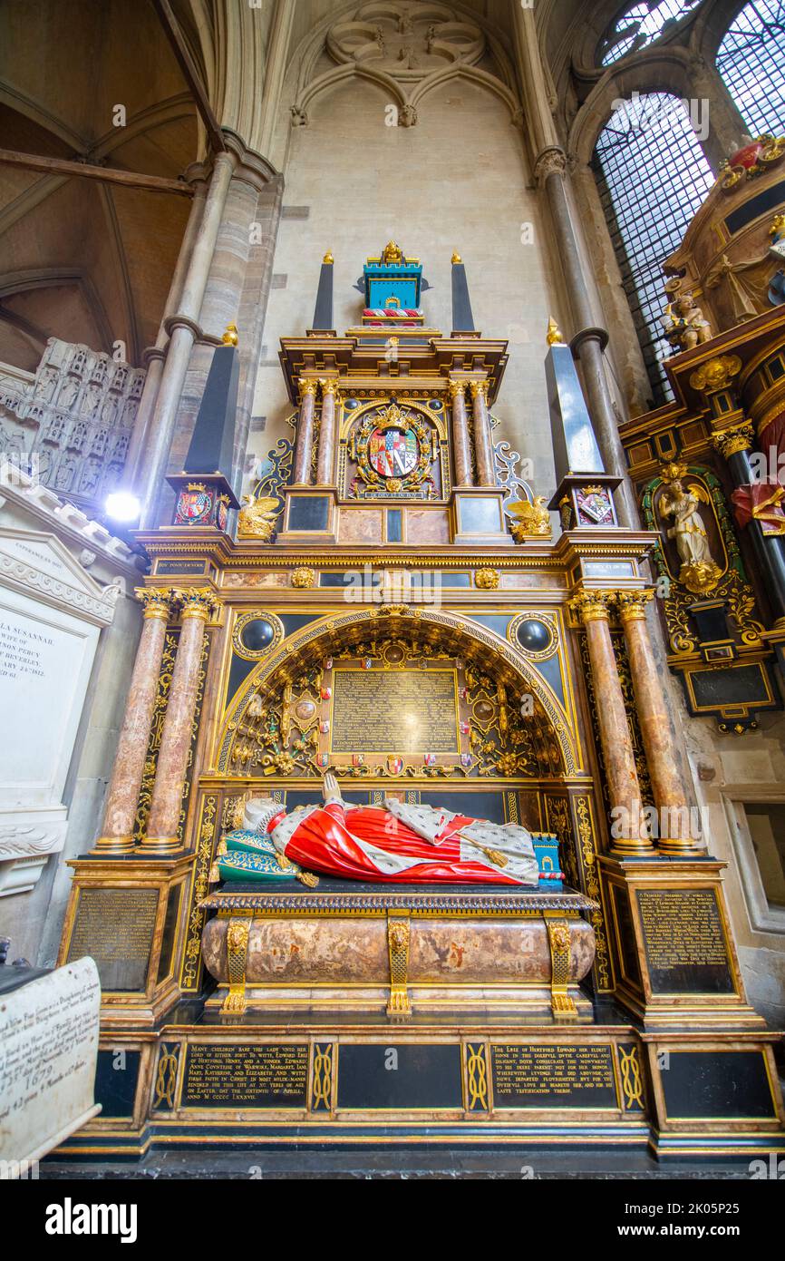 Grab der Anne Stanhope Herzogin von Somerset in Westminster Abbey. Die Kirche ist Weltkulturerbe neben dem Palace of Westminster in der Stadt Westminster in Stockfoto