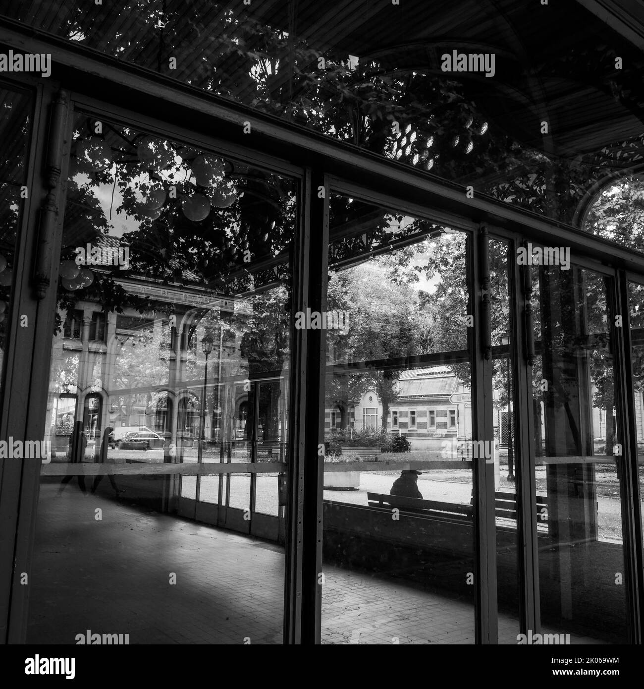 The Hall of Springs, B&W View, Vichy, Allier, AURA Region, Mittelfrankreich Stockfoto