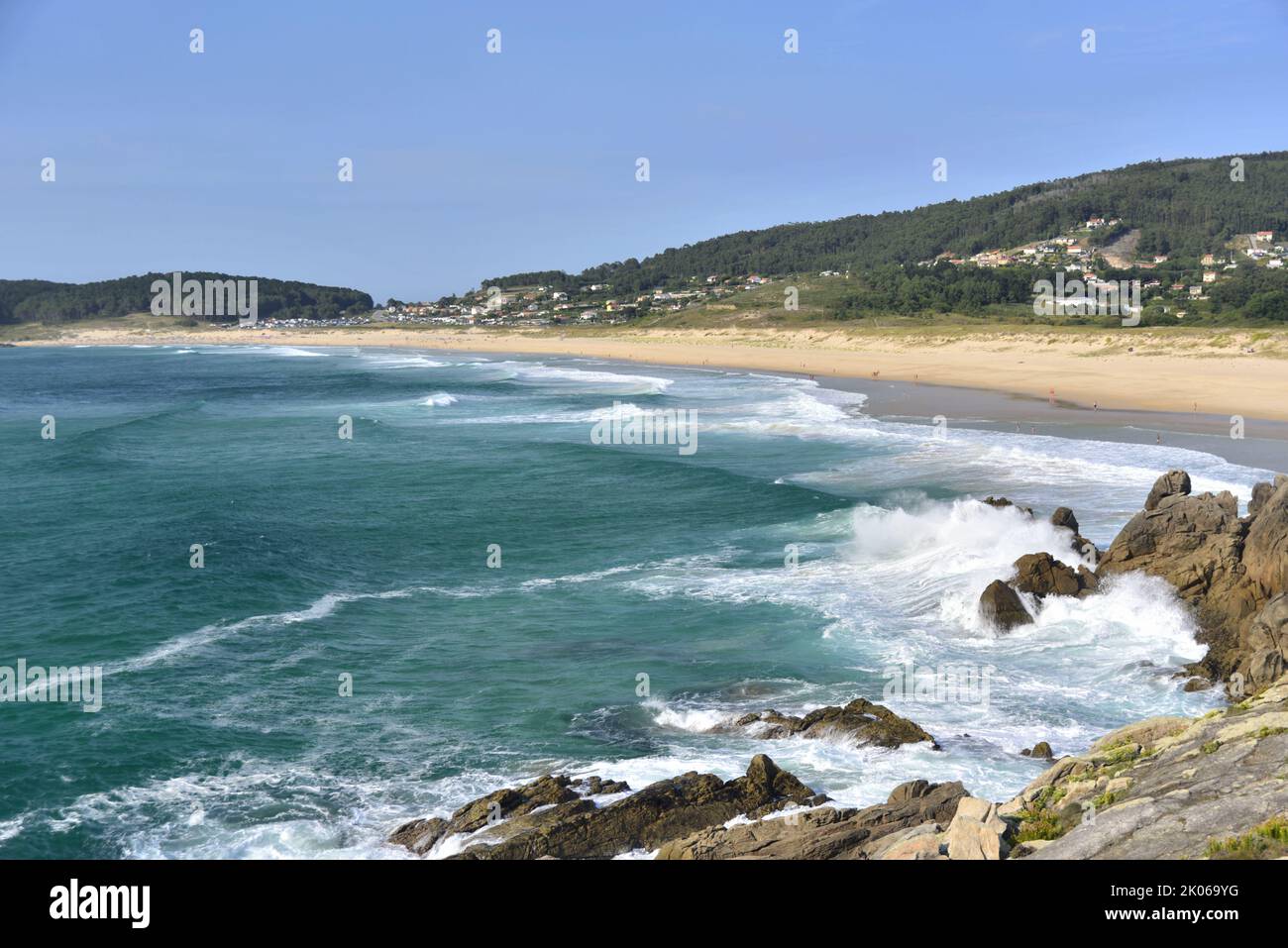 Punta Penencia Strand an der Pilgerroute Santiago de Compostela Stockfoto