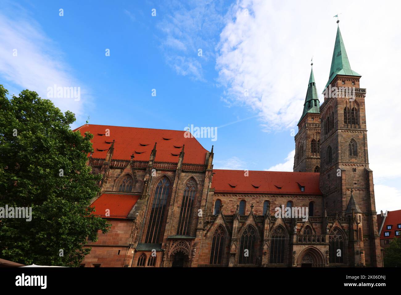 Kunst, Kirche, Gotik, Nürnberg, gotische Lorenzkirche in der City, in der Innenstadt oder Altstadt von Nürnberg oder Nürnberg, Franken, Bayern Stockfoto