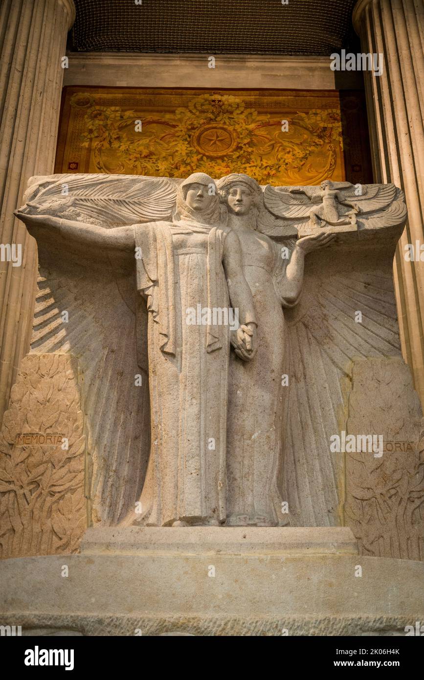 Allegorien der Erinnerung und Ruhm Denkmal für unbekannte Helden und Märtyrer in der Panthéon, ein neoklassizistisches Denkmal, das seit der Französischen Revolution verwendet wird Stockfoto