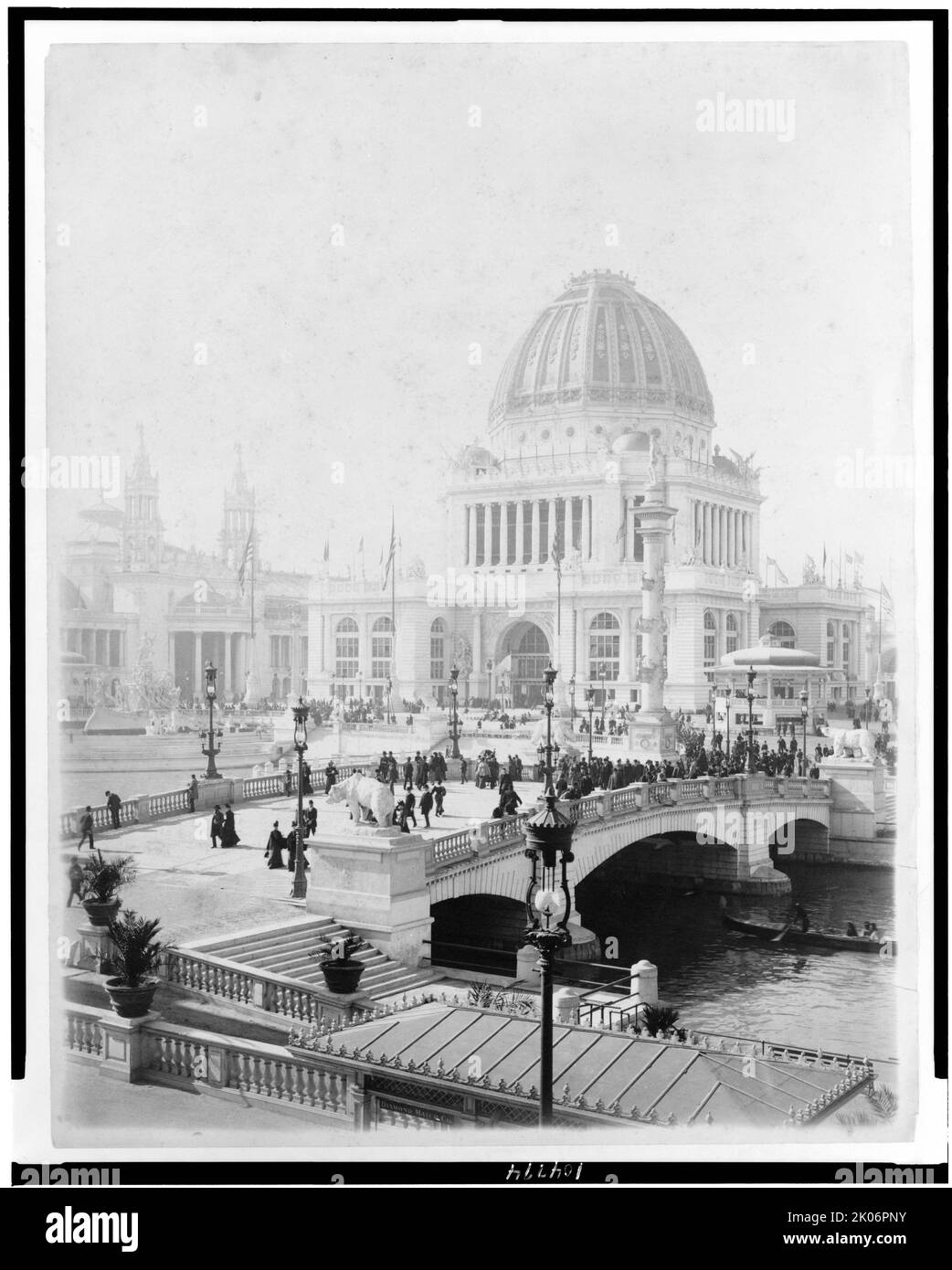 Messegelände, Weltausstellung in Kolumbien, Chicago, 1893. Menschenmassen auf der Ausstellung. Stockfoto