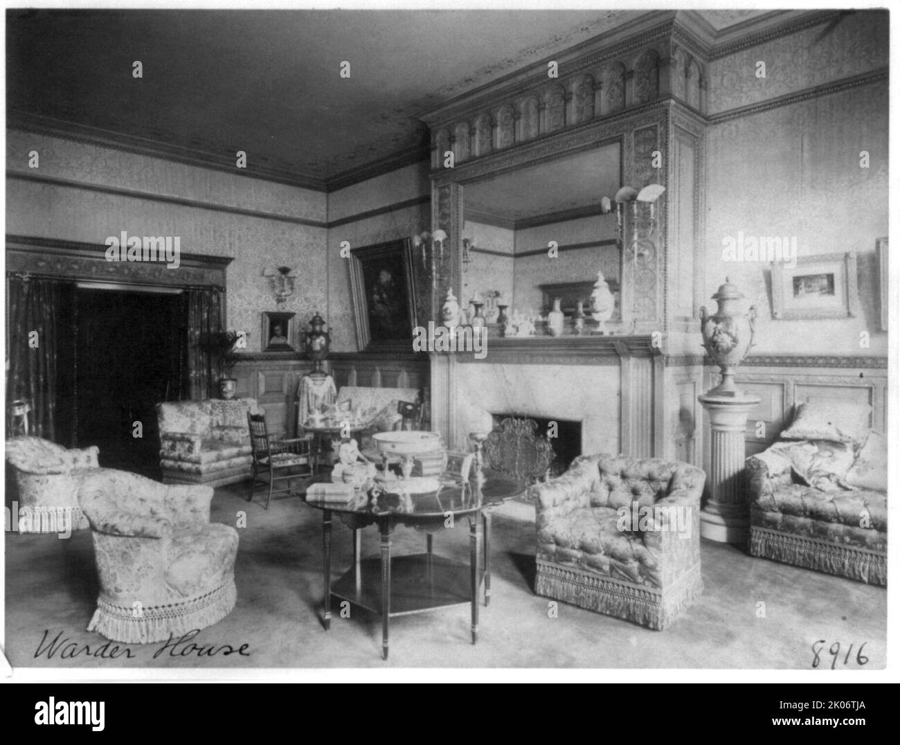 Warder House, Washington, D.C., 1900?. Wohnzimmer? Stockfoto