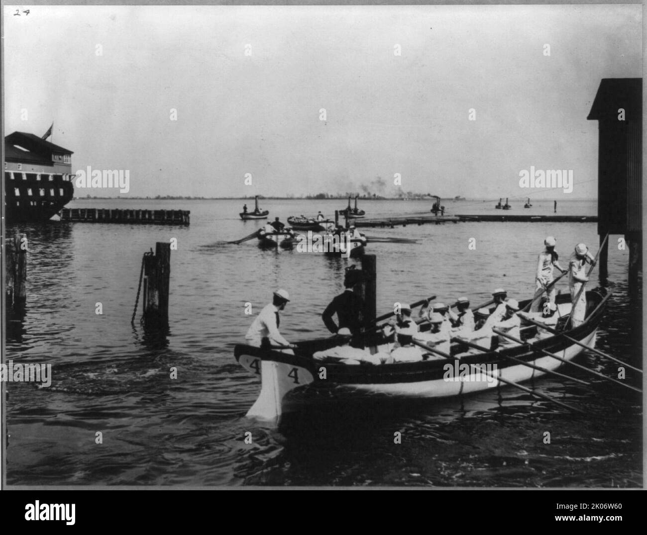 U.S. Naval Academy, Annapolis: Bohrmaschine, unter Rudern, (1902?). Stockfoto