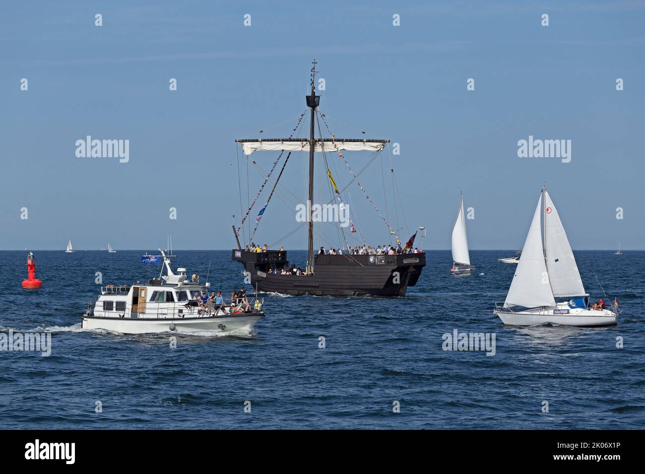 Hanseatic COG, Ostsee, Hanse Sail, Warnemünde, Rostock, Mecklenburg-Vorpommern, Deutschland Stockfoto