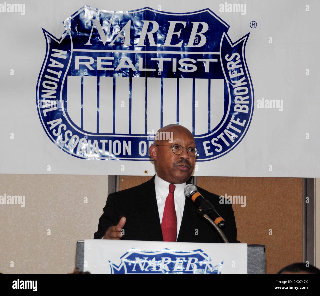 Sekretär Alphonso Jackson in Las Vegas, Nevada, um die jährliche Winterkonferenz der National Association of Real Estate Brokers zu sprechen. Stockfoto