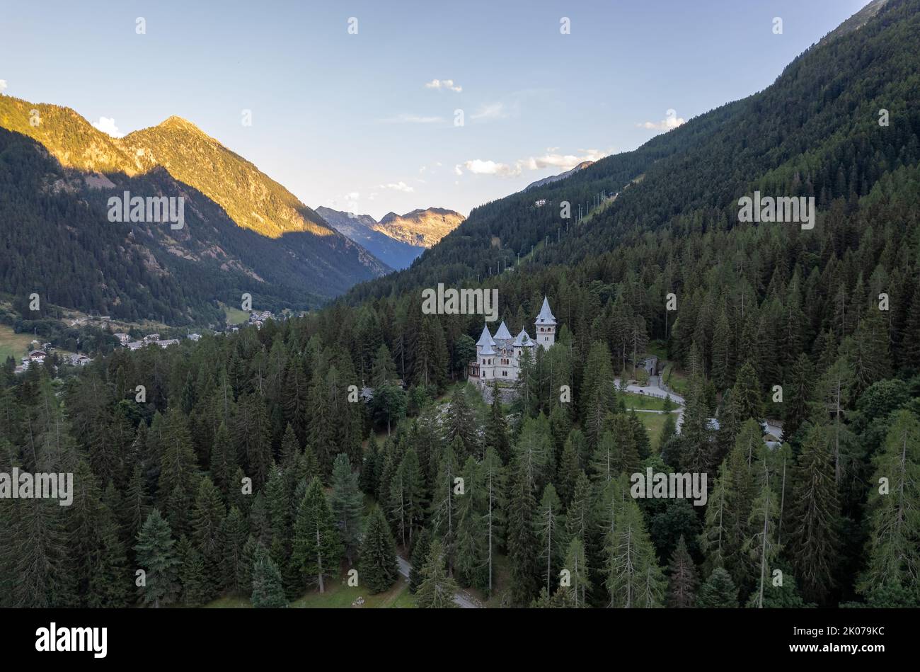 Gressoney-Saint-Jean, Aostatal / Italien: Schloss Savoyen (Castello Savoia), Region Aostatal Nordwestitalien Stockfoto