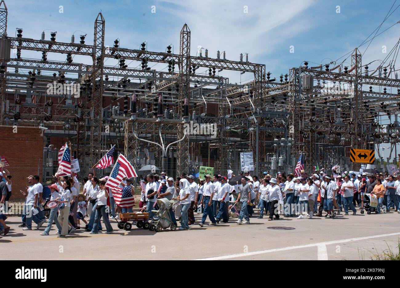Demonstration von Hispanics und anderen Gruppen im Namen der Rechte von Einwanderern, Houston, Texas. Stockfoto
