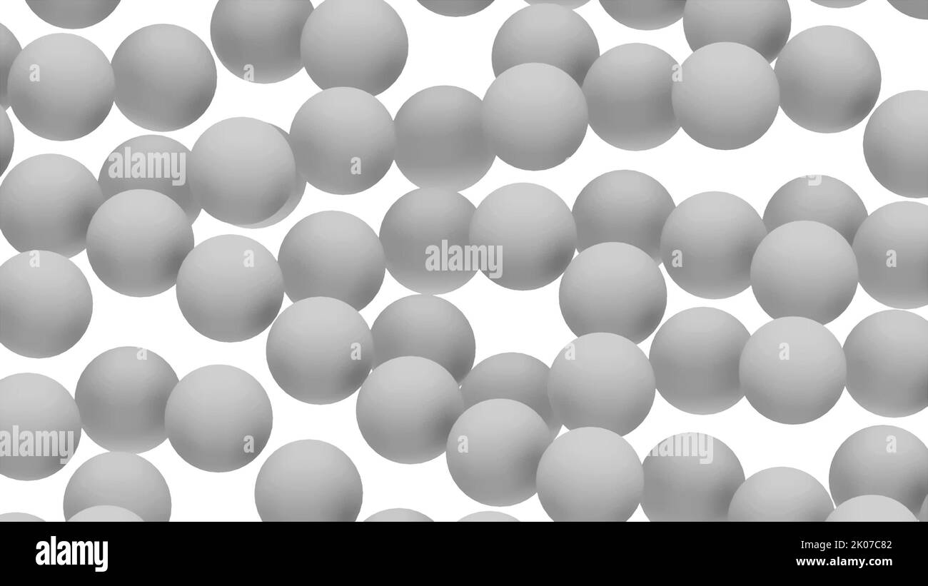 Viele abstrakte isometrische Kugeln, moderne Computer erzeugt 3D Rendering Hintergrund Stockfoto