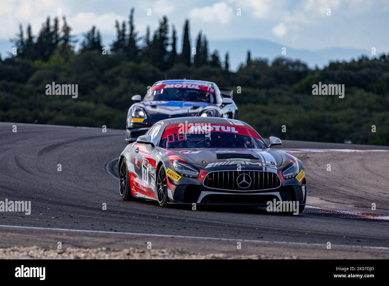 77 ALANIS Eric, DE MARTIN Alberto, NM Racing Team, Mercedes-AMG GT4, Aktion beim Lauf 5. des Championnat de France FFSA GT 2022, vom 11. Bis 13. September auf dem Circuit de Lédenon in Lédenon, Frankreich - Foto Marc de Mattia / DPPI Stockfoto