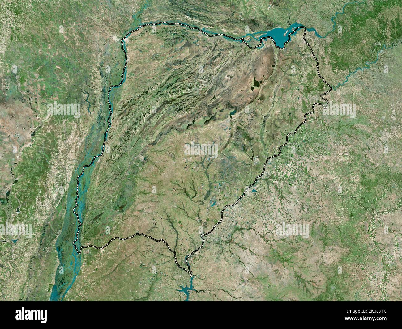 Corrientes, Provinz Argentinien. Hochauflösende Satellitenkarte Stockfoto Corrientes, Provinz Argentinien. Hochauflösende Satellitenkarte Stockfoto