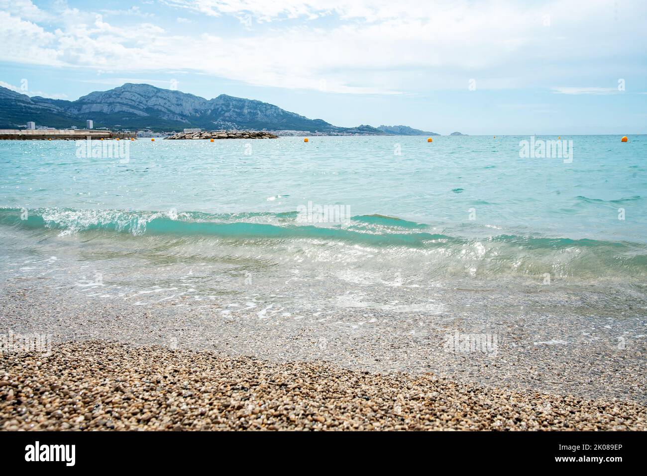 Das sanfte Mittelmeer an der französischen Riviera (Nizza, Cannes, Antibes, Monaco, Marseille, Perpignan) - fantastisches Wetter ruhig und Meer - sehr s Stockfoto