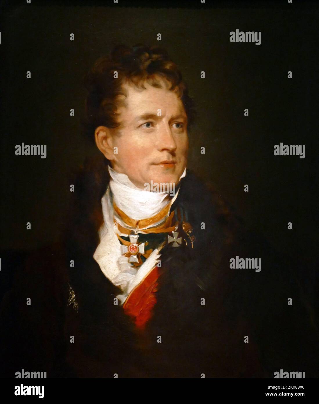 Friedrich von Gentz, gemalt von William Seguier im Jahre 1830. Friedrich von Gentz (2. Mai 1764 - 9. Juni 1832) war ein deutscher Diplomat und Schriftsteller Stockfoto