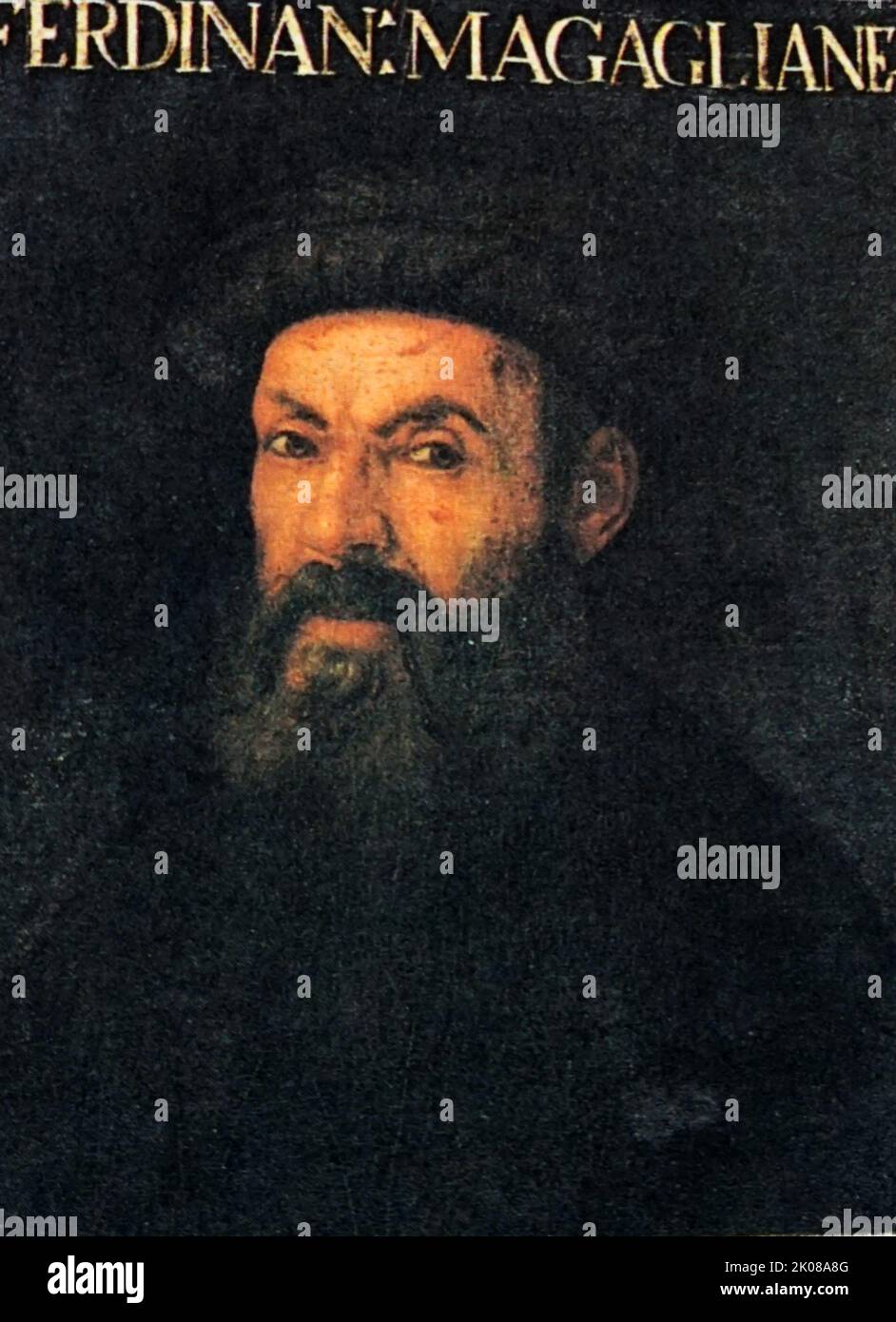 Ferdinand Magellan (4. Februar 1480 - 27. April 1521) war ein portugiesischer Entdecker und seit 1518 Gegenstand der hispanischen Monarchie. Er ist vor allem dafür bekannt, dass er die spanische Expedition von 1519 nach Ostindien über den Pazifischen Ozean geplant und geleitet hat Stockfoto