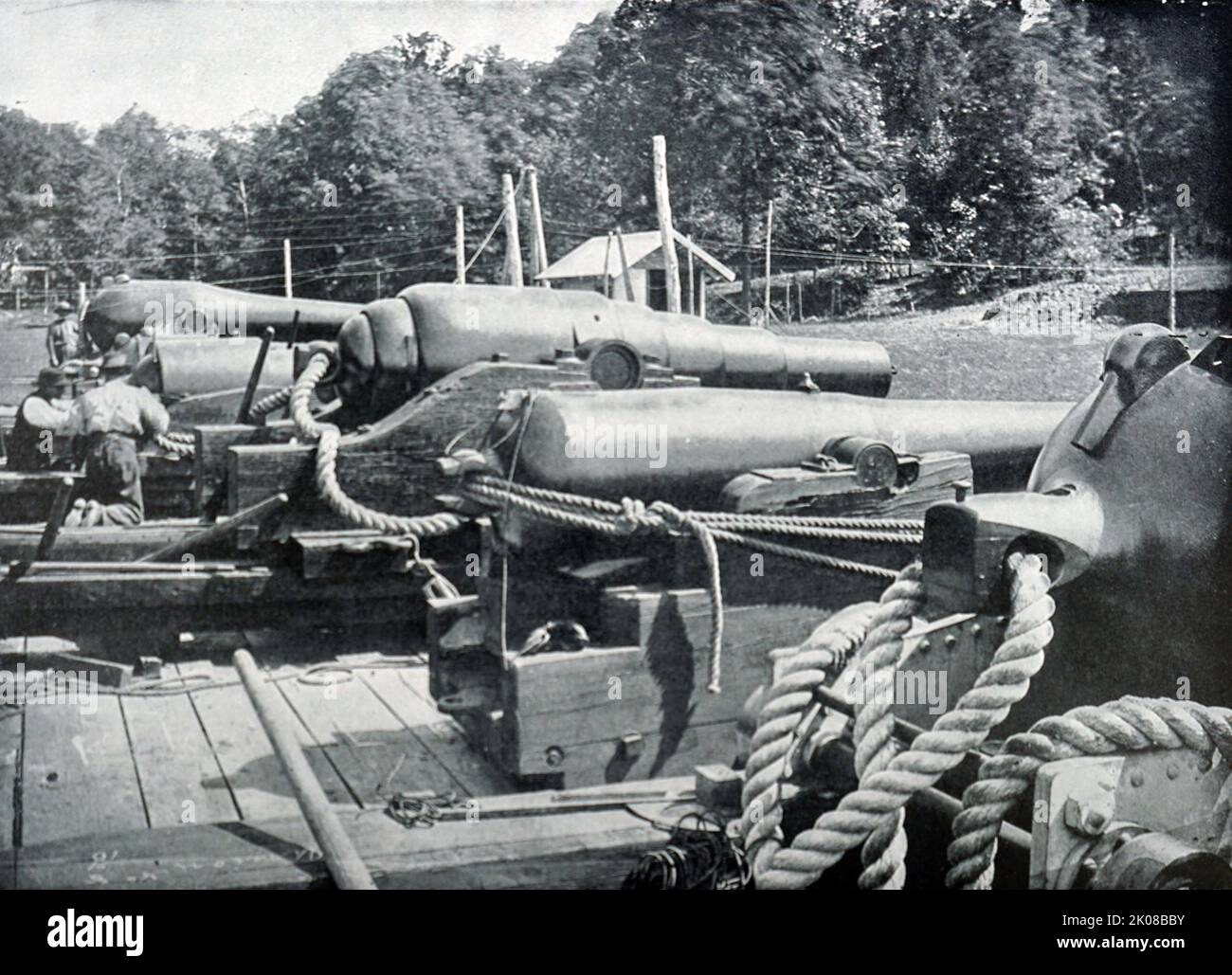 Batterie in Annapolis. Konflikt zwischen den Briten und den Amerikanern in Annapolis, Maryland Stockfoto